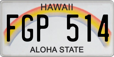 HI license plate FGP514