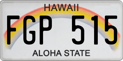 HI license plate FGP515