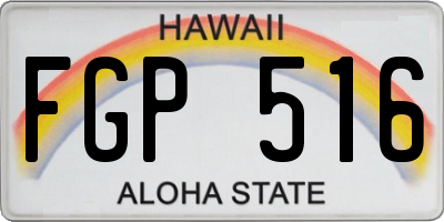 HI license plate FGP516