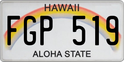 HI license plate FGP519