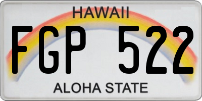 HI license plate FGP522