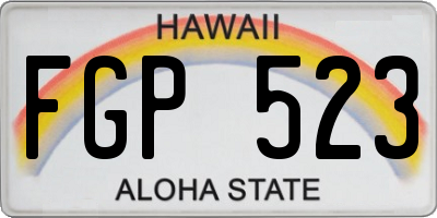 HI license plate FGP523