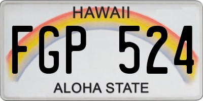 HI license plate FGP524