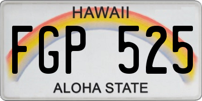 HI license plate FGP525