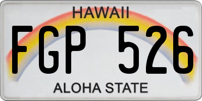 HI license plate FGP526