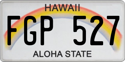 HI license plate FGP527