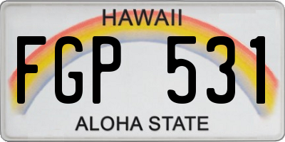 HI license plate FGP531