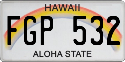 HI license plate FGP532