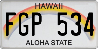 HI license plate FGP534