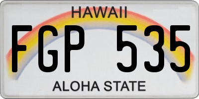 HI license plate FGP535