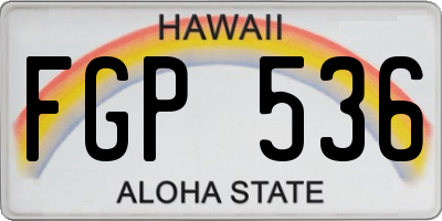 HI license plate FGP536