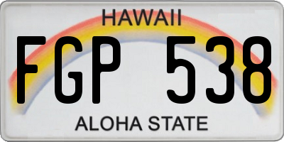 HI license plate FGP538