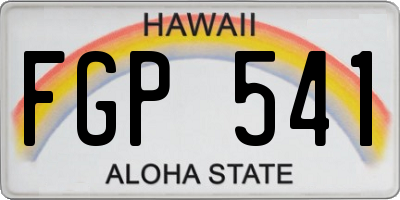 HI license plate FGP541