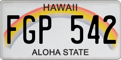 HI license plate FGP542