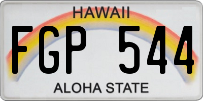 HI license plate FGP544