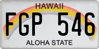 HI license plate FGP546