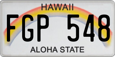HI license plate FGP548