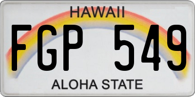 HI license plate FGP549