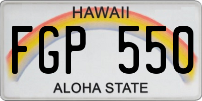 HI license plate FGP550