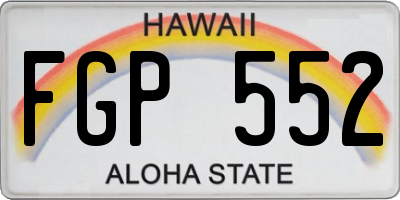 HI license plate FGP552
