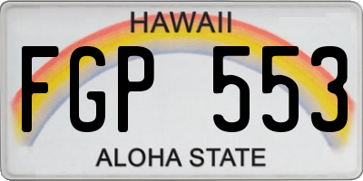 HI license plate FGP553