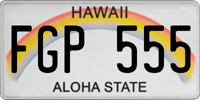 HI license plate FGP555