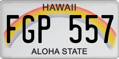 HI license plate FGP557