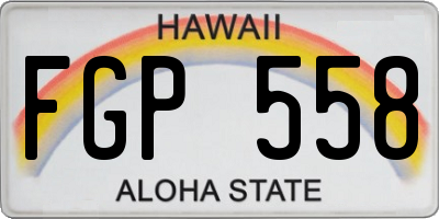 HI license plate FGP558