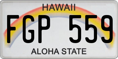 HI license plate FGP559