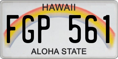 HI license plate FGP561