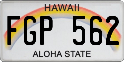 HI license plate FGP562