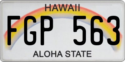 HI license plate FGP563