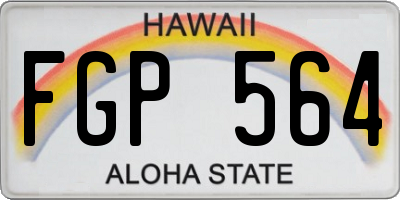 HI license plate FGP564
