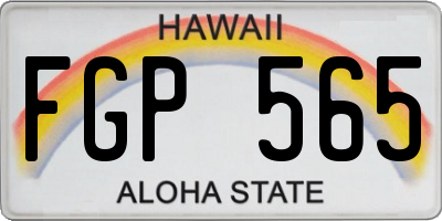 HI license plate FGP565