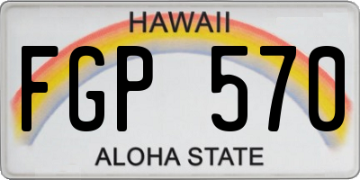 HI license plate FGP570