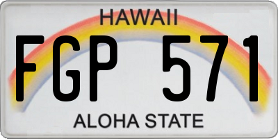 HI license plate FGP571