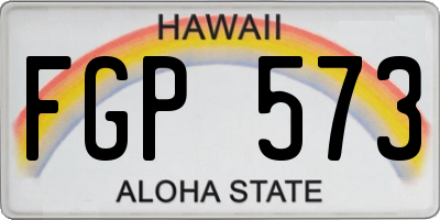 HI license plate FGP573