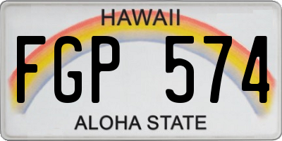 HI license plate FGP574