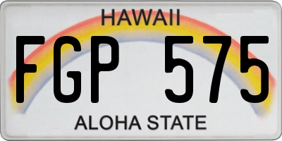 HI license plate FGP575
