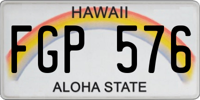 HI license plate FGP576