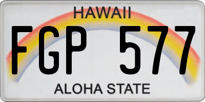 HI license plate FGP577