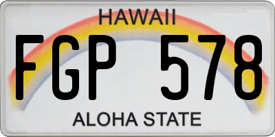 HI license plate FGP578