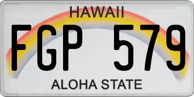 HI license plate FGP579