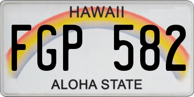 HI license plate FGP582