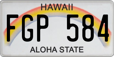 HI license plate FGP584