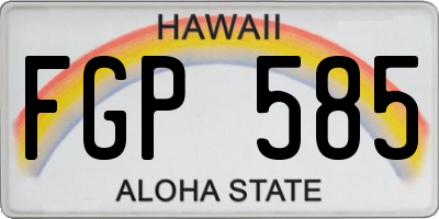 HI license plate FGP585