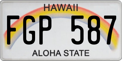 HI license plate FGP587