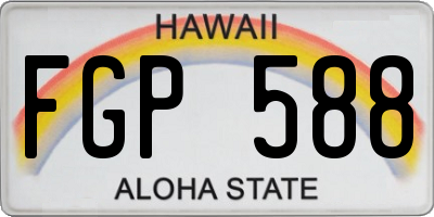 HI license plate FGP588