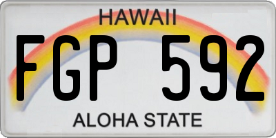 HI license plate FGP592