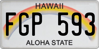 HI license plate FGP593